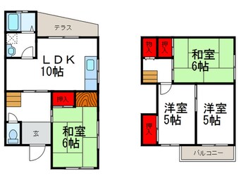 間取図 多田院２丁目貸家