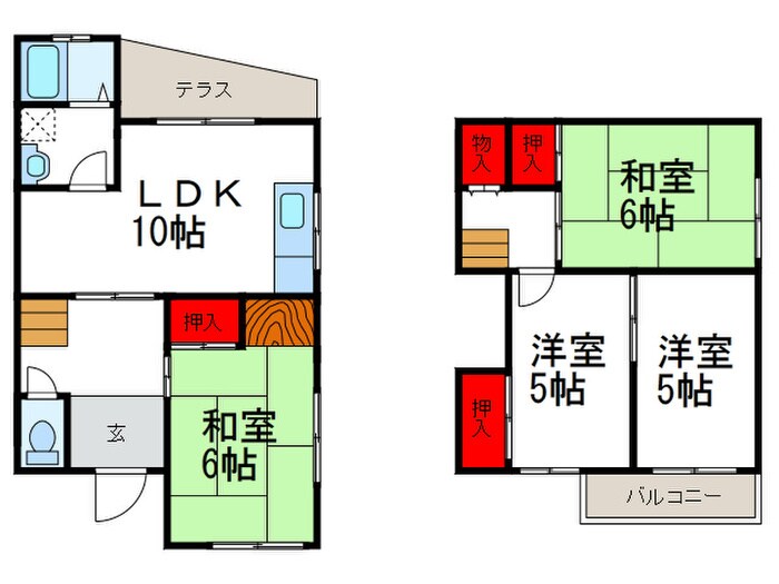 間取り図 多田院２丁目貸家