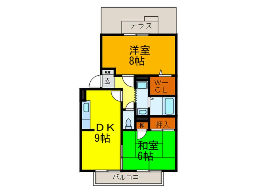 間取図 ニュ－リバ－サイド八尾南Ｄ棟