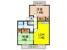 ニュ－リバ－サイド八尾南Ｄ棟 2LDKの間取り