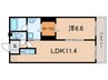 ＴｏａｓｔＡｋａｓｈｉ 1LDKの間取り