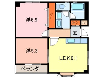 間取図 グランツ岡本Ⅵ