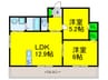 アールズコート堺東 2LDKの間取り