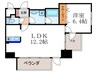 レジディア御所東 1LDKの間取り