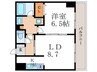 レジディア御所東 1LDKの間取り