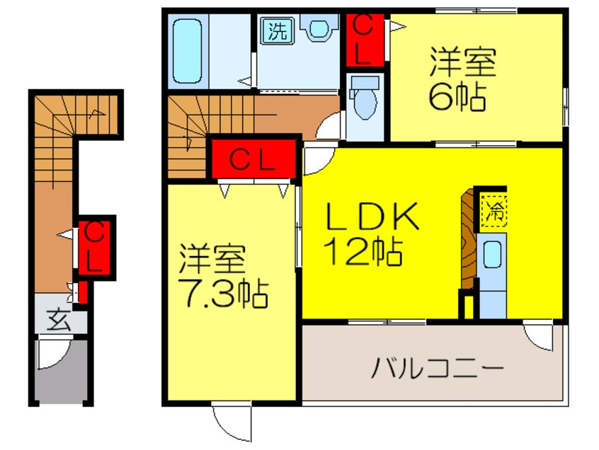 間取図 エトワ－ルバレ－Ⅱ