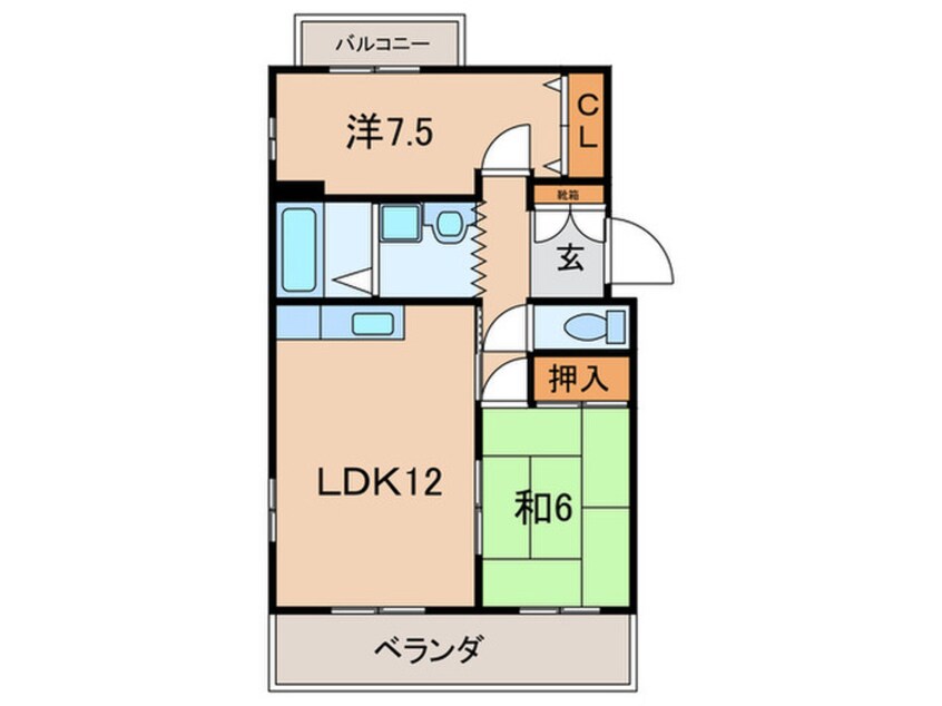 間取図 エクセルシア楠丘