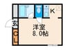 リヴァーレ待兼山(北側) 1Kの間取り
