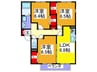 シャ－メゾン箕輪Ｂ 3LDKの間取り