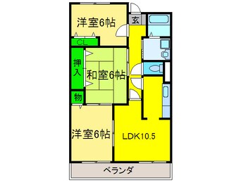 間取図 アンジェニュソレイユ