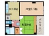 大江松田ビル 2DKの間取り