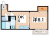 コンフォートＫＡＭＩ 1DKの間取り