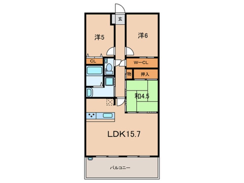 間取図 ラ・フルール本山（107）