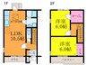 メルベーユ摂津 2LDKの間取り