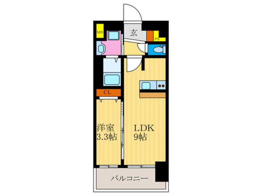 間取図 ﾌｧｽﾃｰﾄ京都西院ﾊﾟｰﾙ（202）