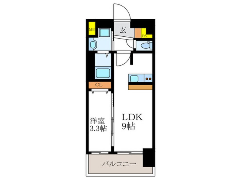 間取図 ﾌｧｽﾃｰﾄ京都西院ﾊﾟｰﾙ（202）