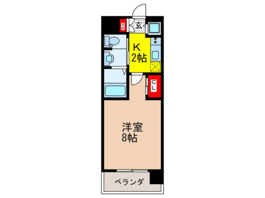 間取図 エスライズ北堀江スワン(1204)