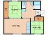 箕面如意谷住宅五号棟(404) 2DKの間取り