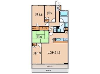 間取図 ｼﾞｵｸﾞﾗﾝﾃﾞ芦屋翠ケ丘（１０５）