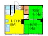 マンション御園（401） 2LDKの間取り
