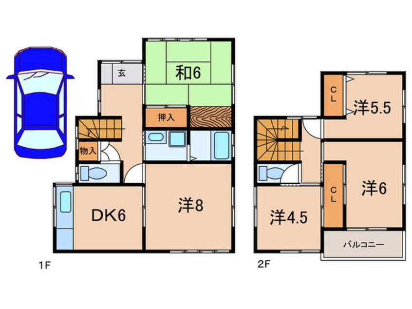 間取図 播磨町大中貸戸建て