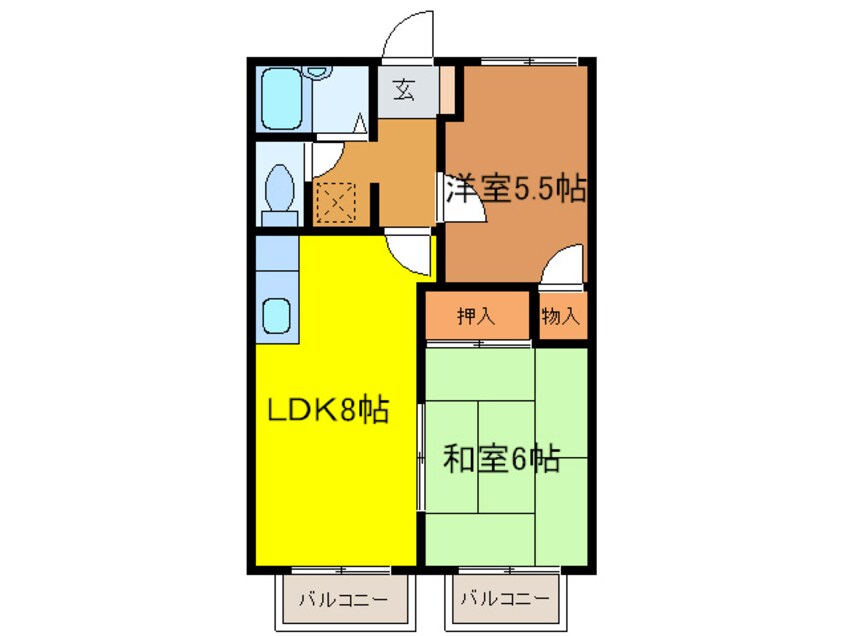 間取図 コスモハイツ岸田