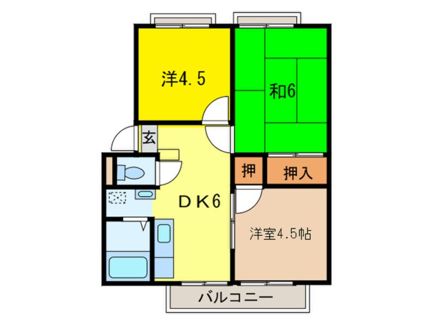 間取図 グリ－ンメドウＢ棟