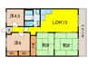 チャフル甲東 4LDKの間取り