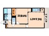 カサレリア 1LDKの間取り