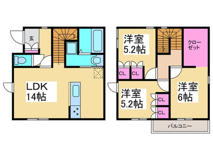 間取り図 松原市小川4丁目貸家計画A棟
