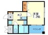 プリンス阿波座 1Kの間取り