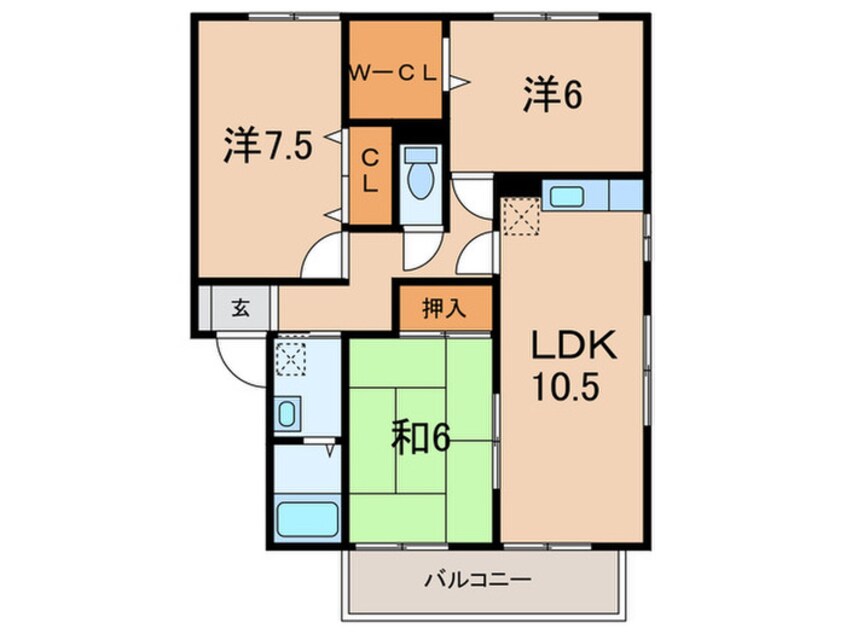 間取図 ガ－デンビュ－北在家