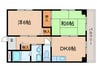 ハイランド浜田 2DKの間取り