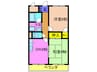 ベストマンションしお川 2DKの間取り