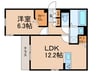 アザレア深江橋 1LDKの間取り