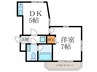 フォーブル花ノ坊 1DKの間取り