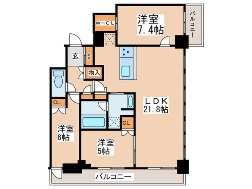 間取図 大阪ひびきの街ｻﾞ･ｻﾝｸﾀｽﾀﾜｰ