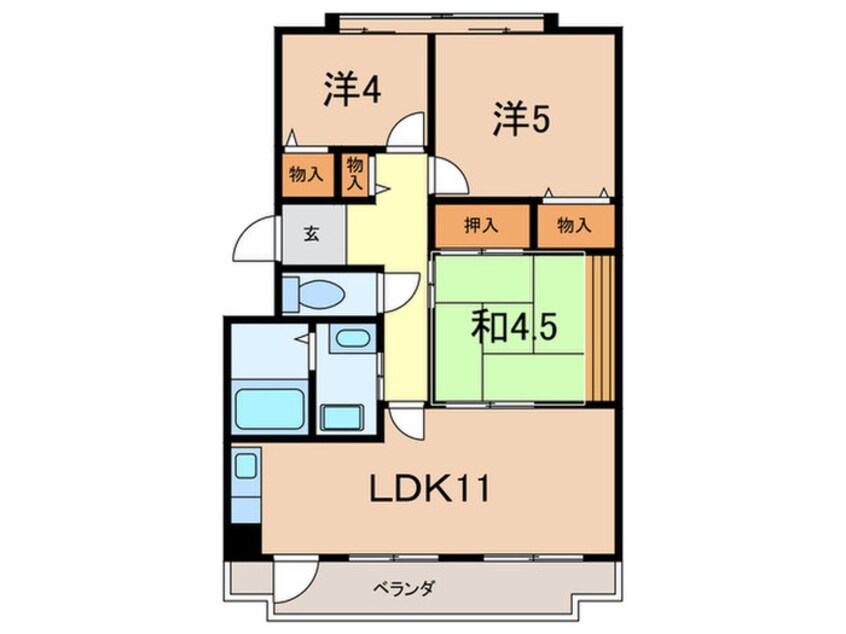 間取図 グリ－ンビュウ１号館