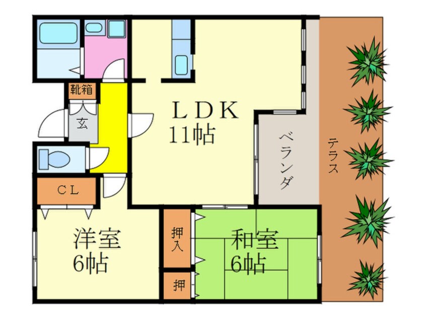 間取図 へ－ベルヒルズ西向日