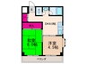 シャンボール淀川 2DKの間取り