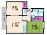 ディアハイツ 2LDKの間取り