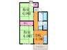 村治マンション 2DKの間取り