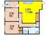 レジデンスやまびこ 2LDKの間取り
