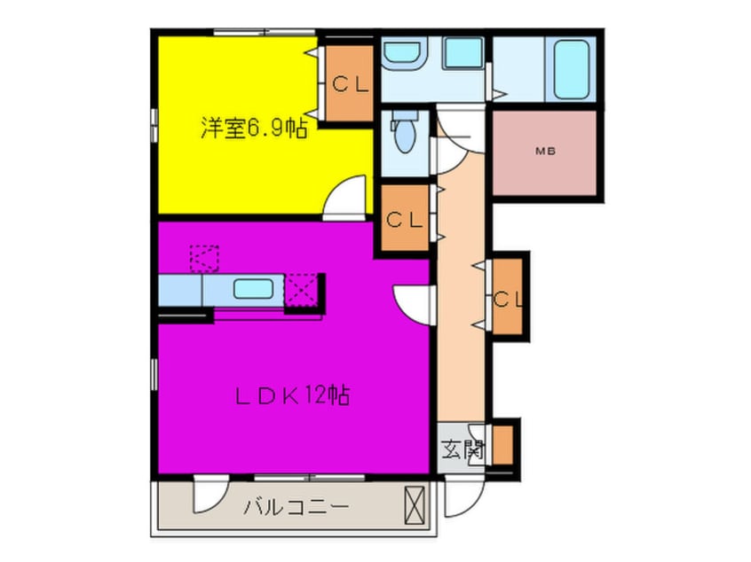 間取図 プリムロ－ズ