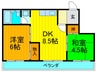 シャトー寺浦 2DKの間取り
