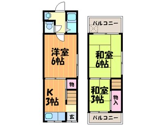 間取図 深野４丁目テラスハウス（南側）