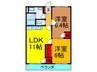 アメニティ東香里 2LDKの間取り