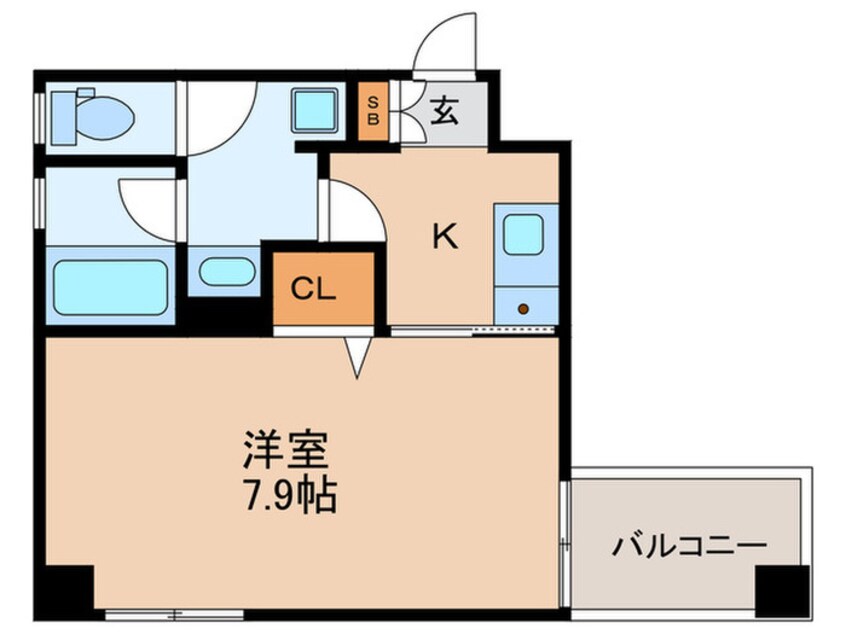 間取図 Ｆ．ＣＲＯＳＳ　ＥＢＩＳＵ