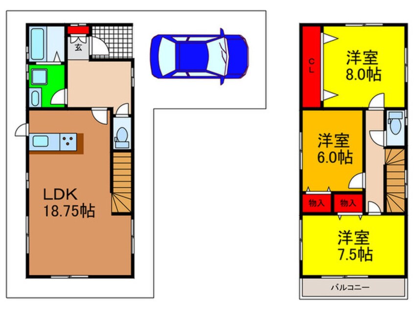 間取図 枚方市伊加賀栄町戸建