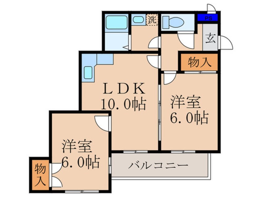 間取図 ｸﾞﾚｰｽ菱屋2